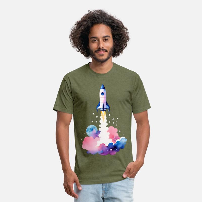 Nebula Liftoff Watercolor Rocket Launch