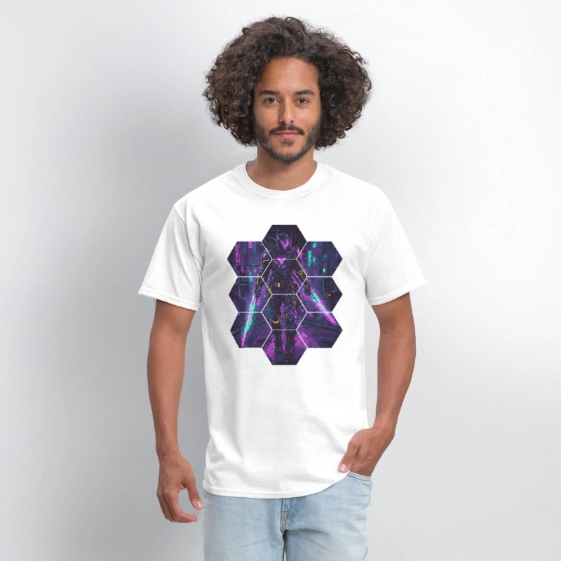 Neon Blade Warrior In Futuristic City Shadows