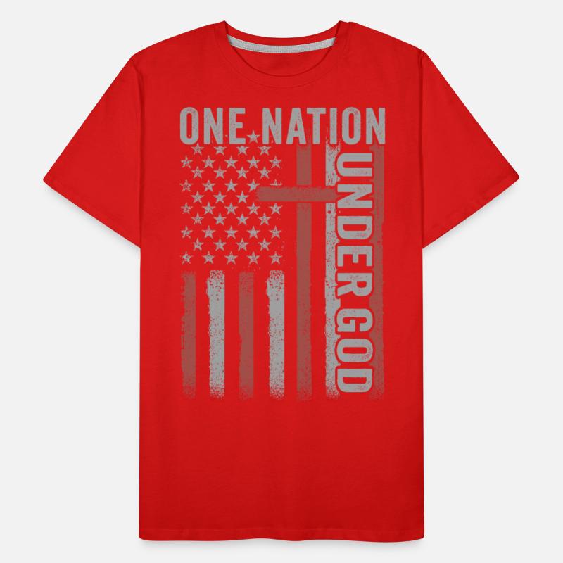 One Nation Under God Christian Cross 4th Of July