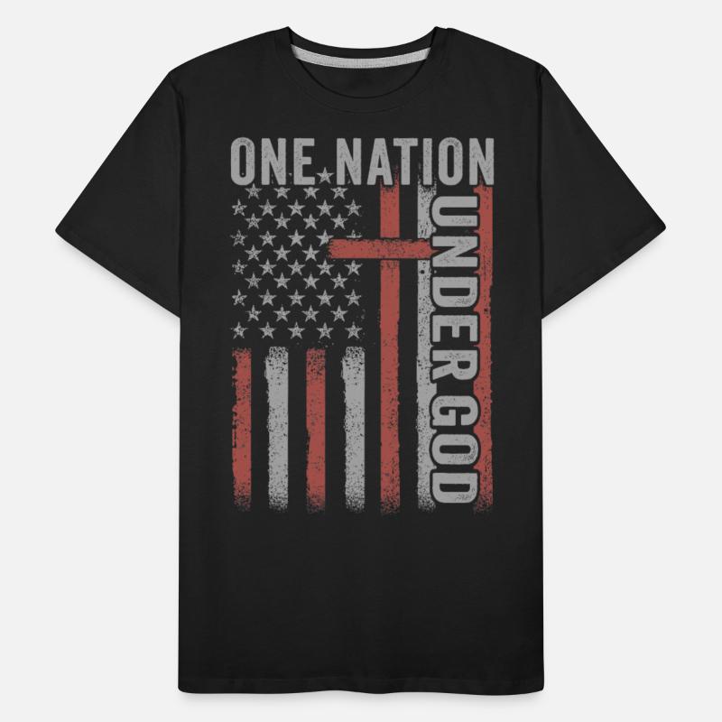 One Nation Under God Christian Cross 4th Of July