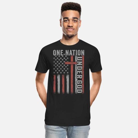 One Nation Under God Christian Cross 4th Of July
