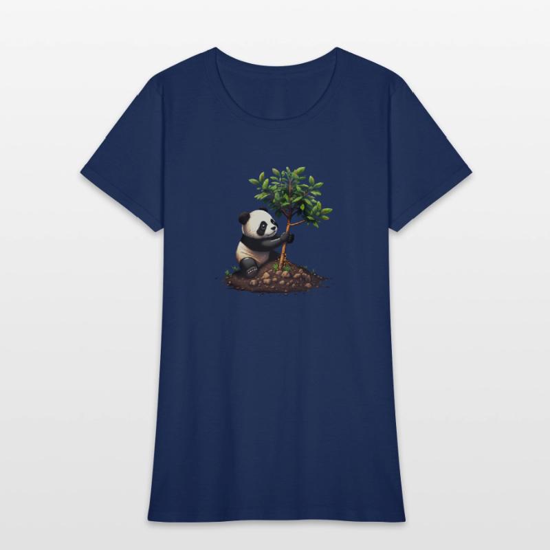 Panda Bear Planting Tree