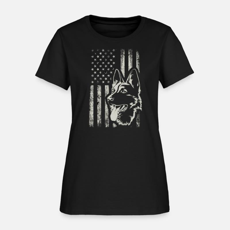 Patriotic German Shepherd American Flag Dog