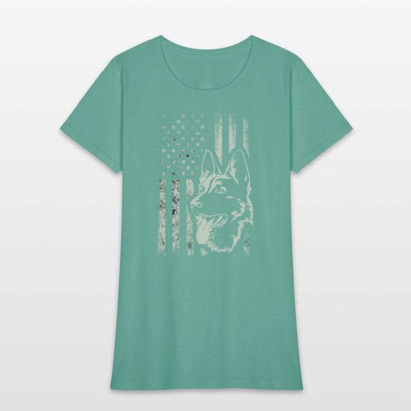 Patriotic German Shepherd American Flag Dog