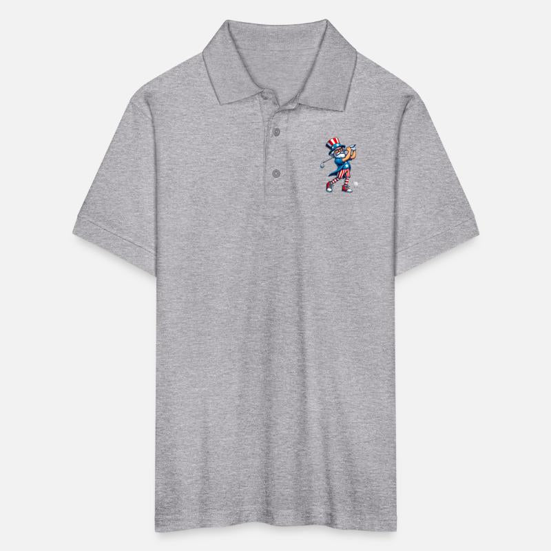 Patriotic Golfing Grandpa Illustration