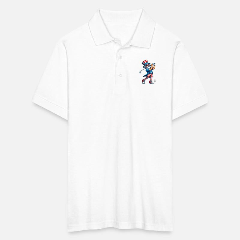 Patriotic Golfing Grandpa Illustration