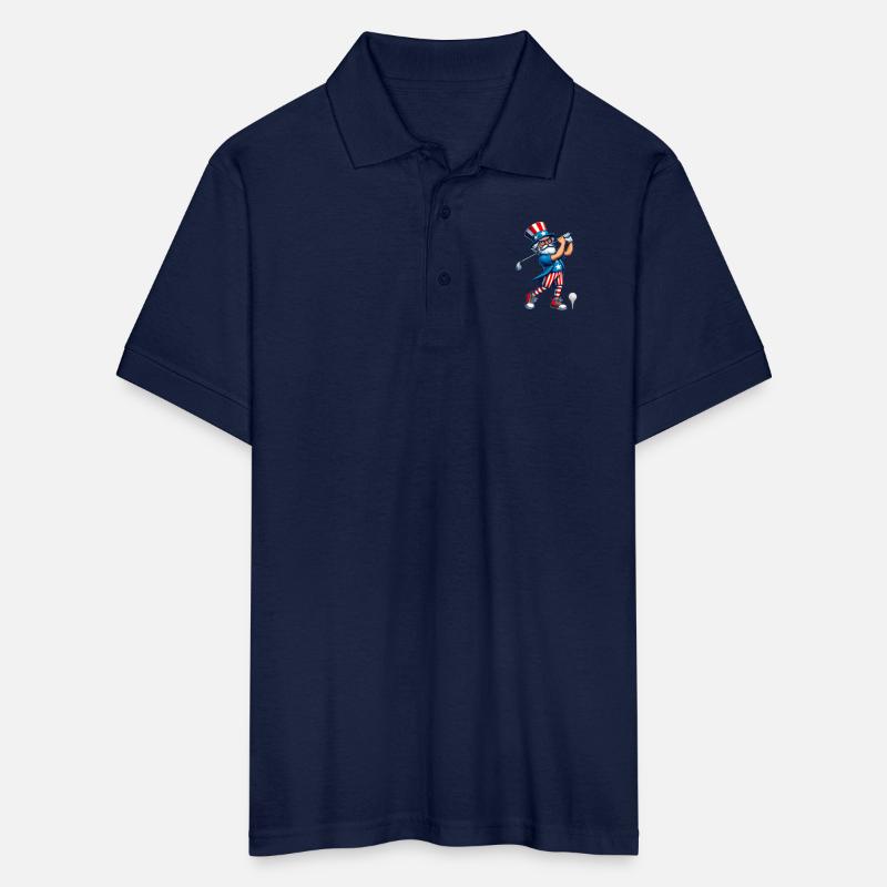 Patriotic Golfing Grandpa Illustration