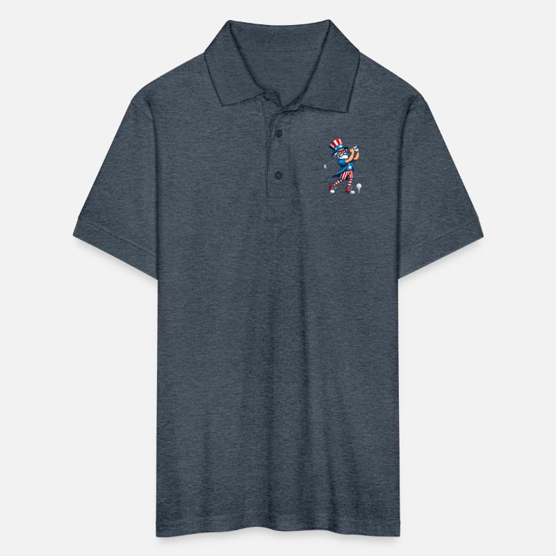 Patriotic Golfing Grandpa Illustration