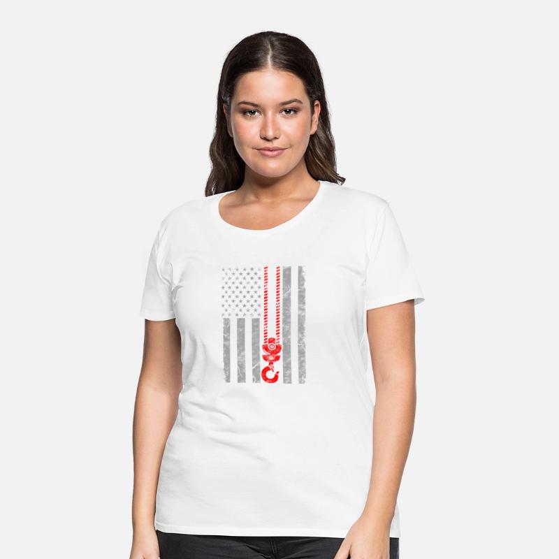 Patriotic Thin Red Line American Crane Operator