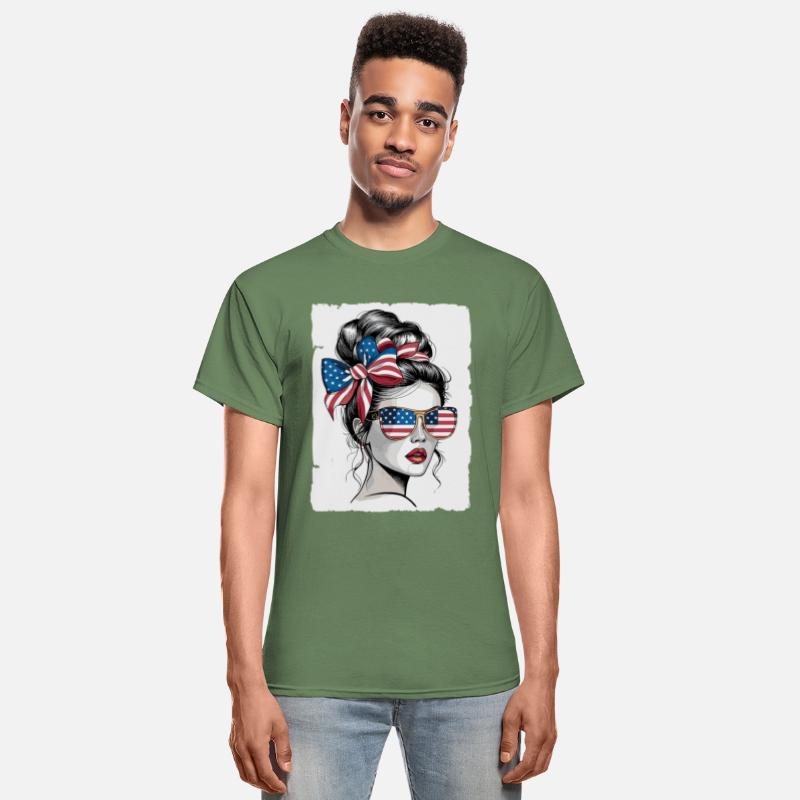 Patriotic Woman Sunglasses American Flag Hair Bow