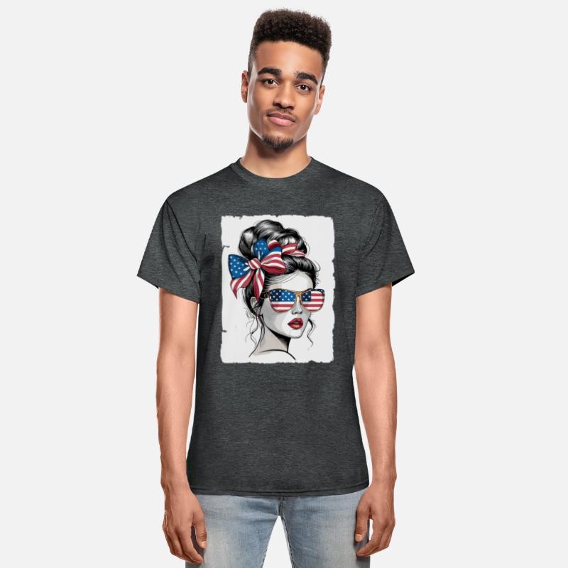 Patriotic Woman Sunglasses American Flag Hair Bow