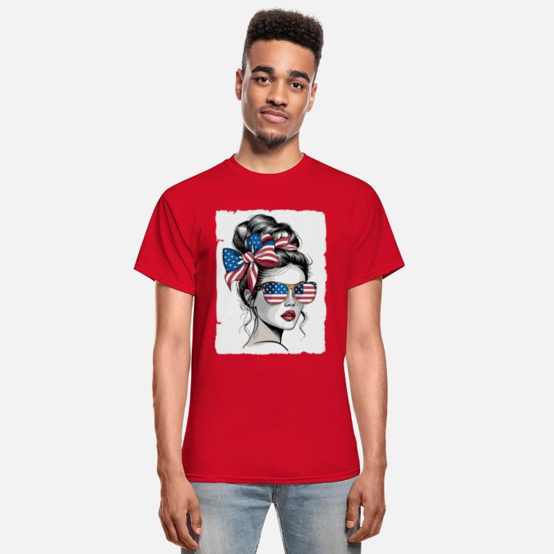 Patriotic Woman Sunglasses American Flag Hair Bow