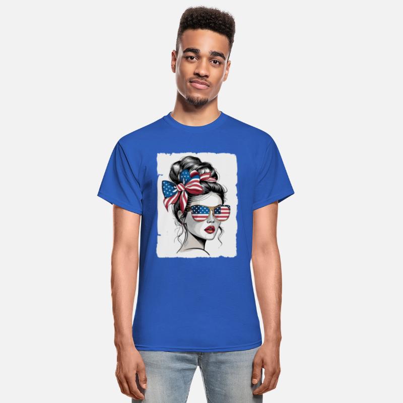 Patriotic Woman Sunglasses American Flag Hair Bow