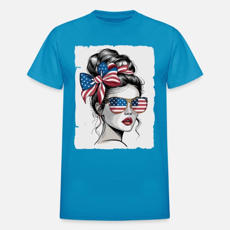 Patriotic Woman Sunglasses American Flag Hair Bow