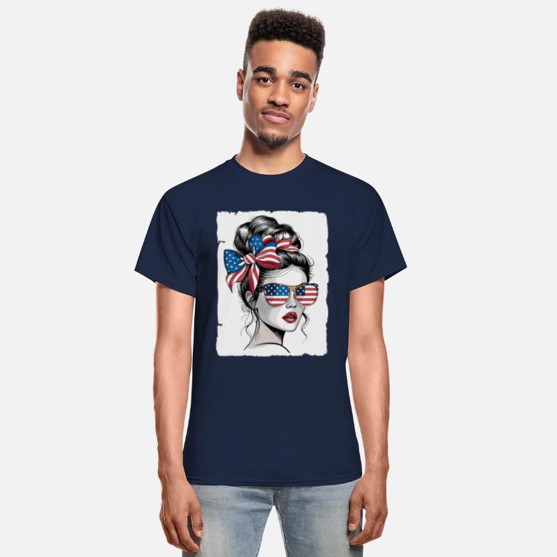 Patriotic Woman Sunglasses American Flag Hair Bow