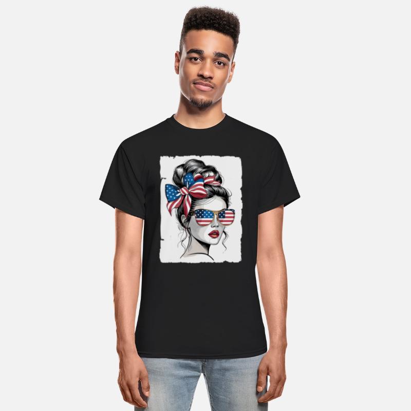 Patriotic Woman Sunglasses American Flag Hair Bow