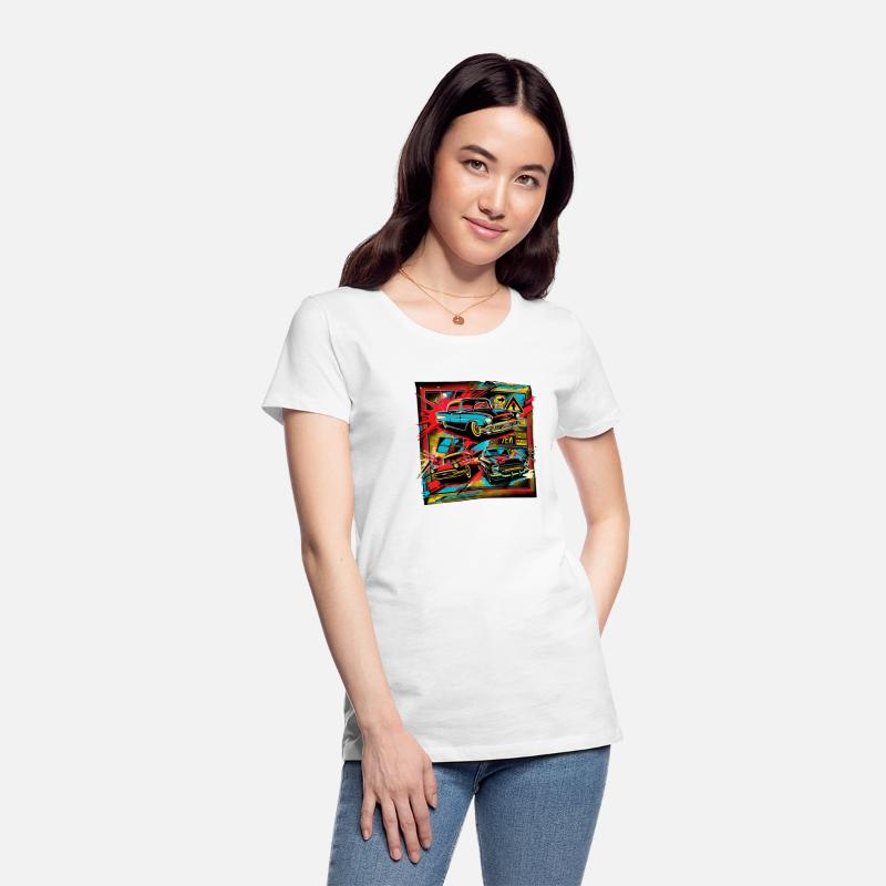 Pop art collage of vintage cars