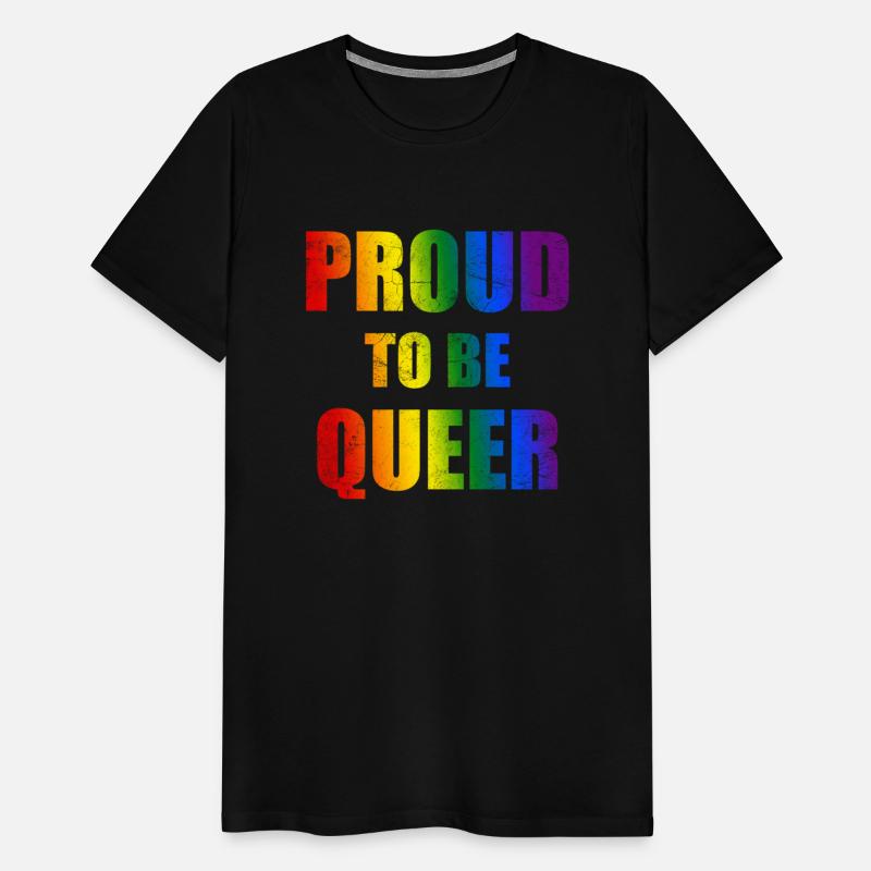 Proud to be queer - bold cracked rainbow text