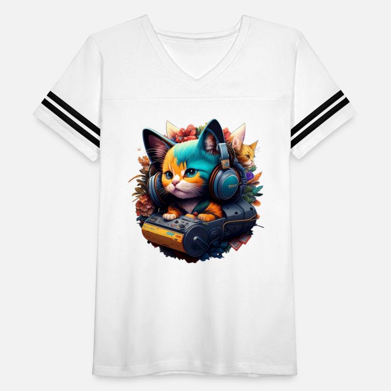 Purrfectly Peaceful: Cat Headphone Illustration