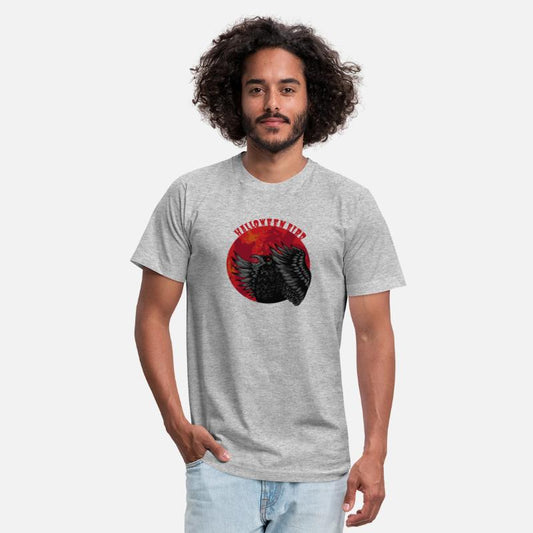 Red & Black Illustrated Gothic Halloween Tshirt