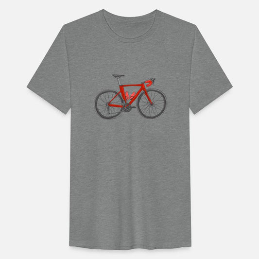 red roadbike in pen and watercolor drawing