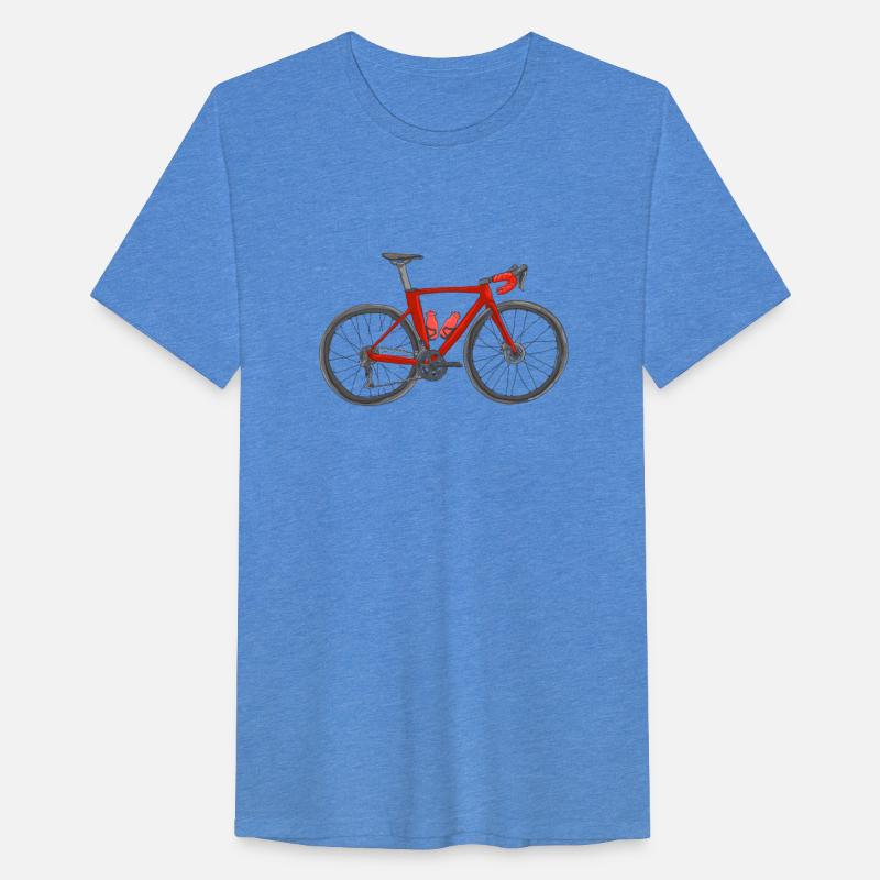 red roadbike in pen and watercolor drawing