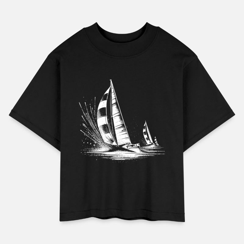 Regatta Sailing Boats Hard In The Wind And Swell