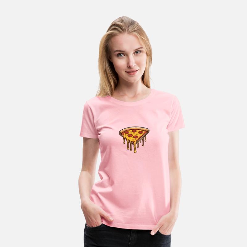 Retro Comic Style Pizza Slice Tee - Cheesy Delight