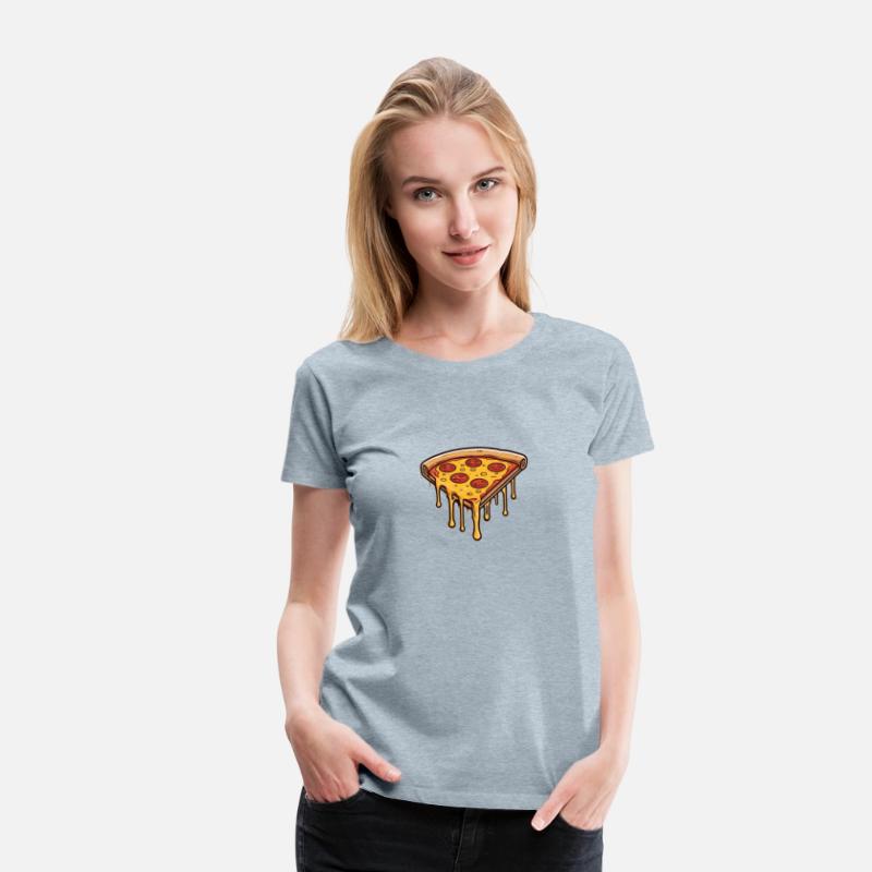 Retro Comic Style Pizza Slice Tee - Cheesy Delight