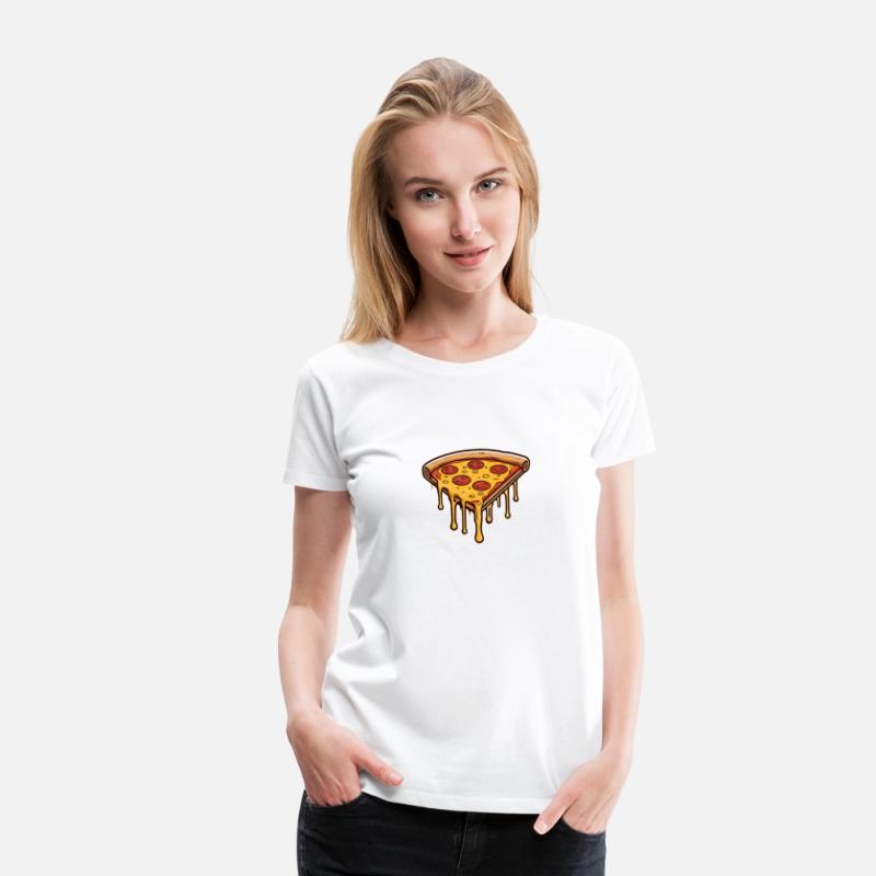 Retro Comic Style Pizza Slice Tee - Cheesy Delight