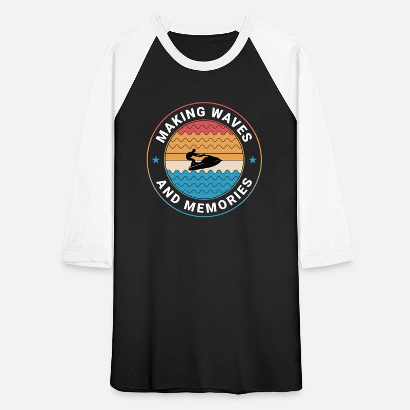Retro Jet Skiing Adventure Ocean Waves Sunset
