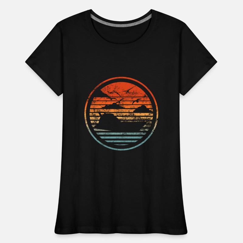Retro Motorboat Captain Sunset Vintage