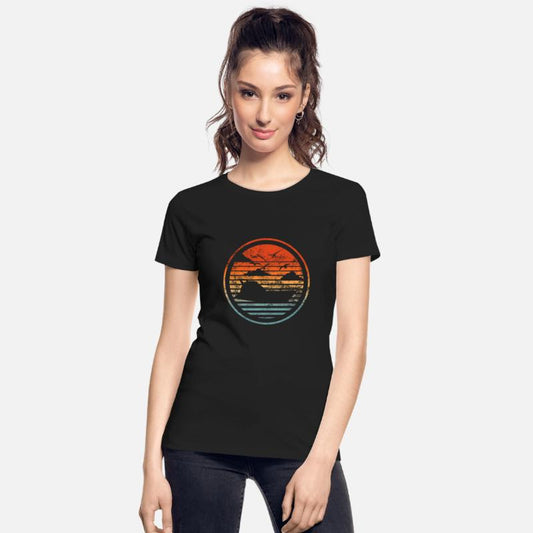 Retro Motorboat Captain Sunset Vintage