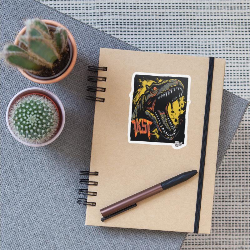 Roaring Dino with Splatter Background