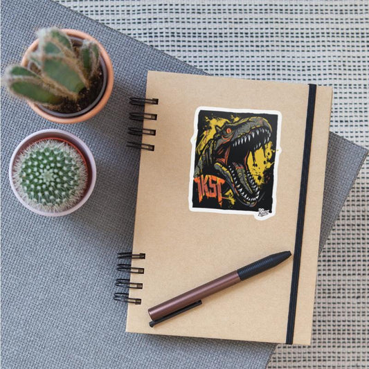 Roaring Dino with Splatter Background