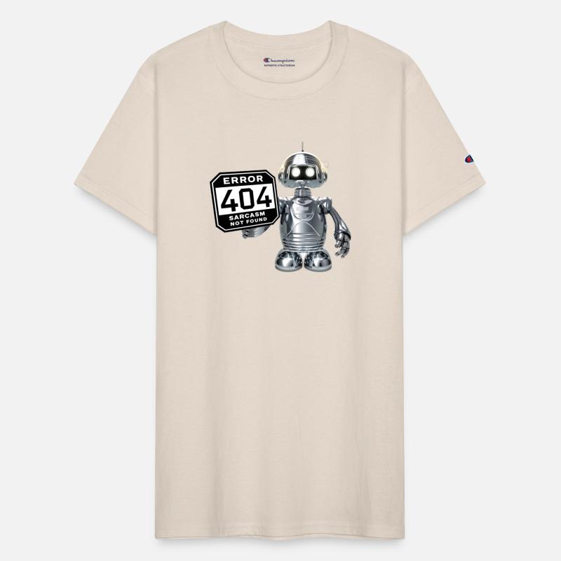 Robot Holding Sign: Error 404 Sarcasm Not Found