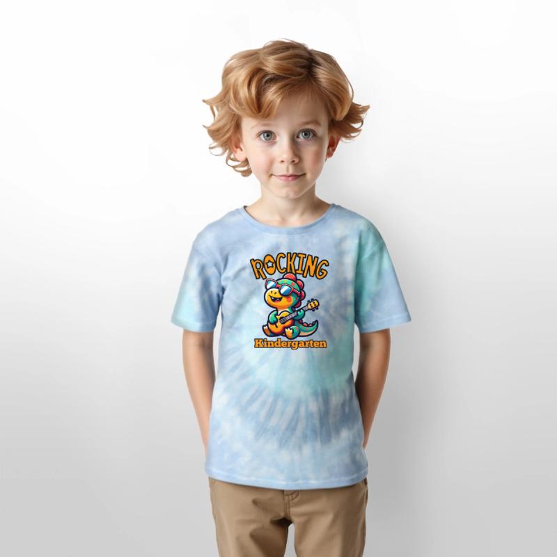 Rocking Kindergarten Dinosaur with guitar