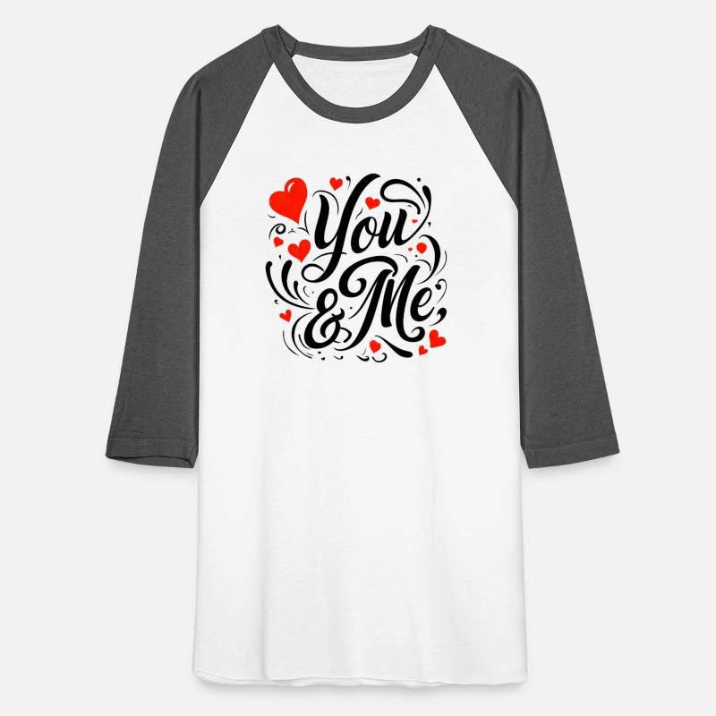 Romantic "You & Me" Love Design with Red Hearts