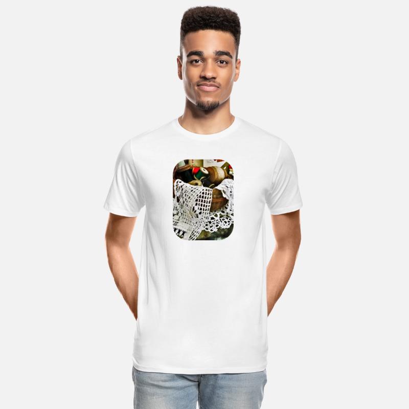 Sewing Basket With Thread and Lace