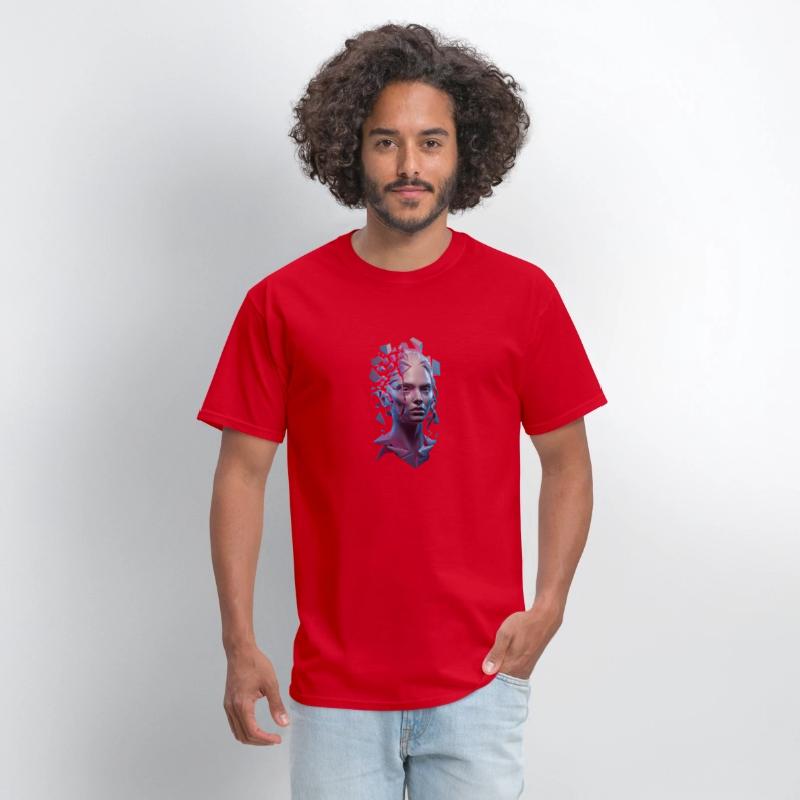 Shattered Reality Tee - Fragmented Portrait Graphi