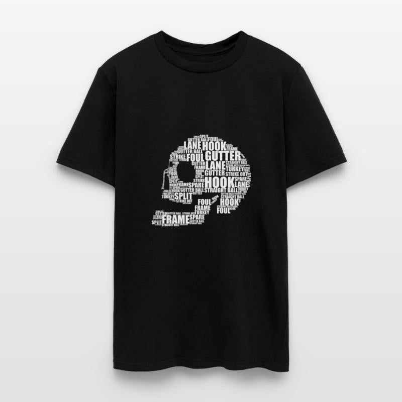 Skull bowling words Frame hook strike Gift gutter