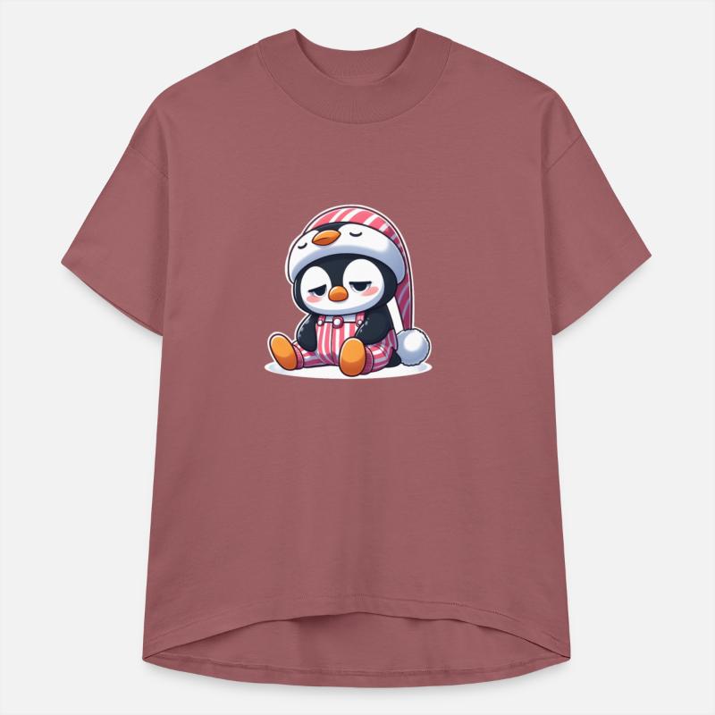 Sleepy penguin in pajamas