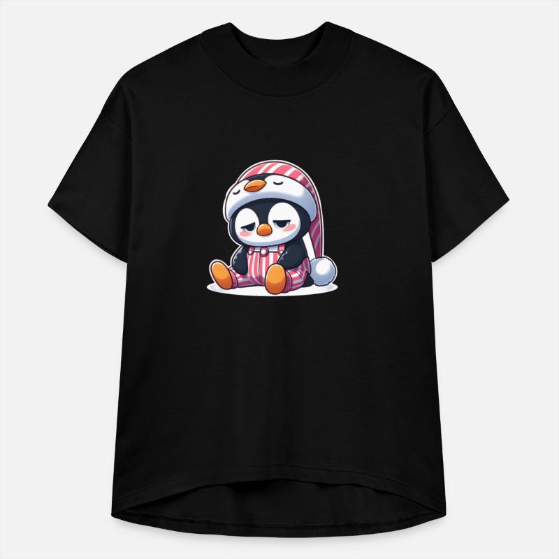 Sleepy penguin in pajamas