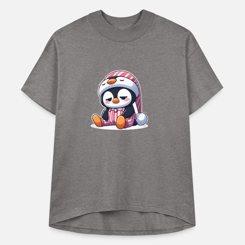 Sleepy penguin in pajamas