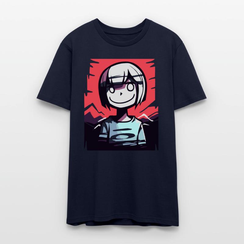 Smiling Girl with Bold Red Sky