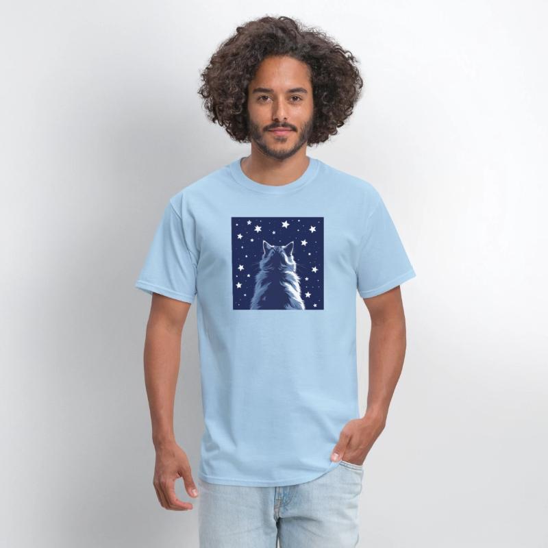 Star Gazer Cat Illustration