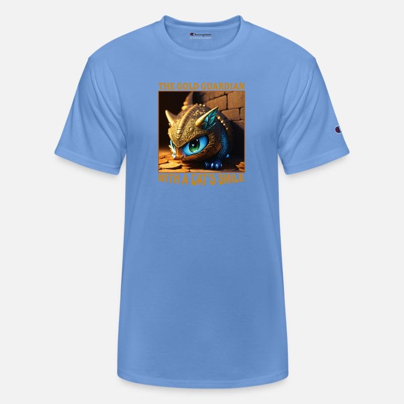 The Gold Guardian with a Cat's Smile