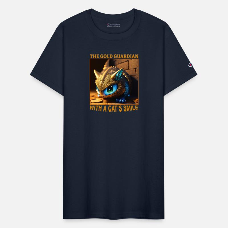 The Gold Guardian with a Cat's Smile