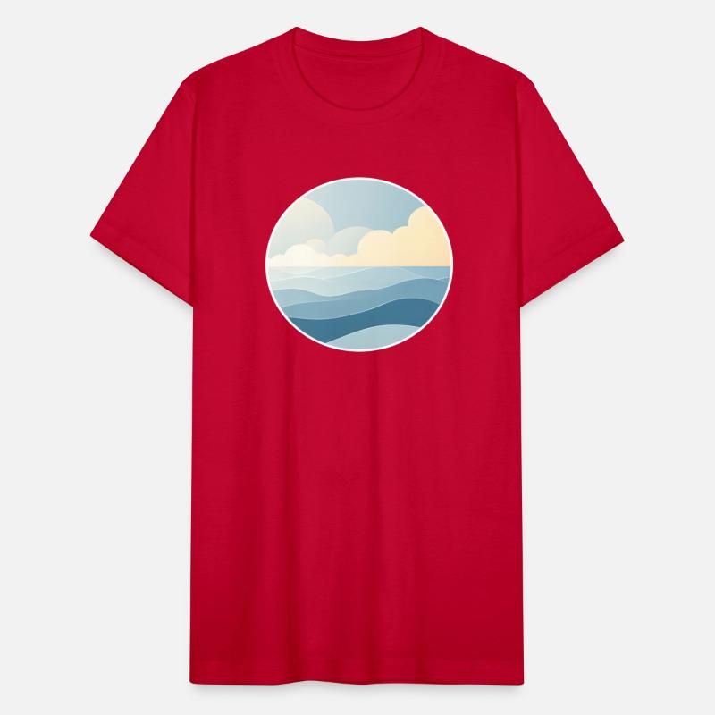 The soft blue tones and waves