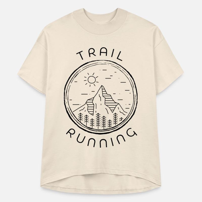 Trail running mountains man and woman